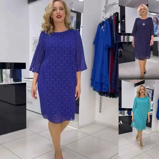 🌸Damska sukienka z temperamentem i okrągłym dekoltem
