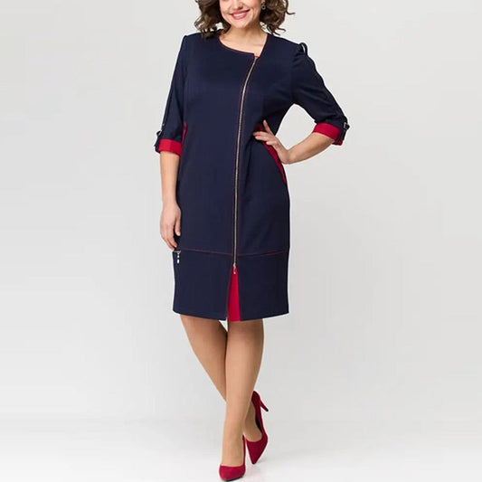 🎀 Wysokiej jakości sukienka damska z bocznym zamkiem błyskawicznym
