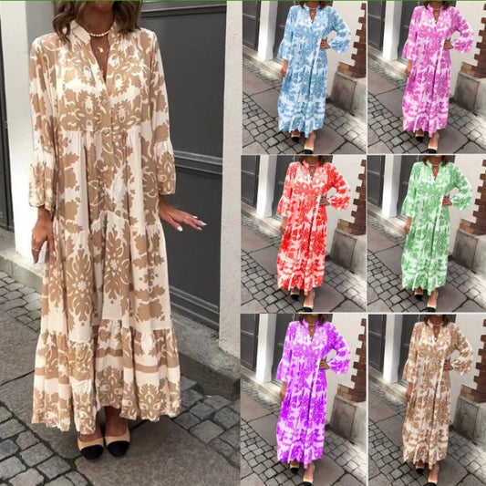 🌸 Sukienka oversize z nadrukiem boho