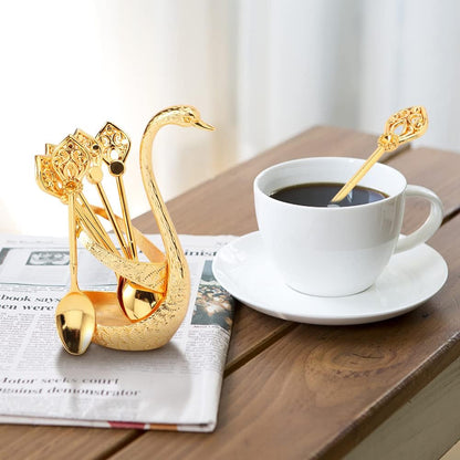🦢✨☕ Kreatywny zestaw łyżeczek do mieszania kawy z motywem łabędzia (6 szt)