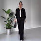📦Darmowa dostawa📦Femei cu fermoar la rever Topuri ＆ Pantaloni Set 2 piese