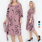 🌷Elegancka luźna sukienka midi z marszczonymi rękawami