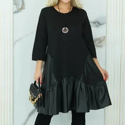 【S-4XL】👗Damska sukienka z okrągłym dekoltem i plisowanym dołem