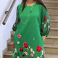 💝Elegancka luźna sukienka z kwiatowym nadrukiem
