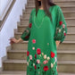 💝Elegancka luźna sukienka z kwiatowym nadrukiem