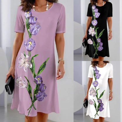 🌷👗Elegancka i luksusowa sukienka z kwiatowym nadrukiem