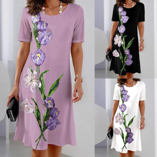🌷👗Elegancka i luksusowa sukienka z kwiatowym nadrukiem