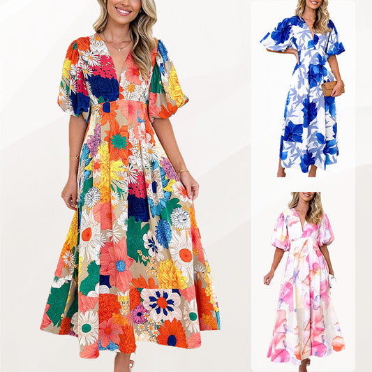 💖Elegancka sukienka Premium z bąbelkowym rękawem
