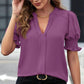 👚 Elegancka damska bluzka z dekoltem V i bufkami