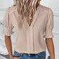 👚 Elegancka damska bluzka z dekoltem V i bufkami