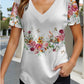 【S-4XL】🌺 Damska bluzka z krótkim rękawem V-neck z kwiatowym nadrukiem