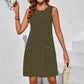 🔥 Damska sukienka mini bez rękawów w jednolitym kolorze