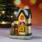 Miniaturowy domek bożonarodzeniowy z oświetleniem LED