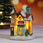 Miniaturowy domek bożonarodzeniowy z oświetleniem LED